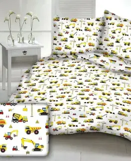 Detské obliečky Obliečky bavlnené Stavebné stroje TiaHome - Detský set 130x90cm + 65x45cm