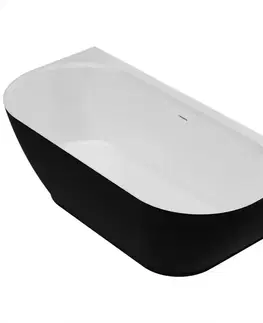 Voľne stojace vane Vaňa Lesla 168x82 konglomerát čierna/biela matná