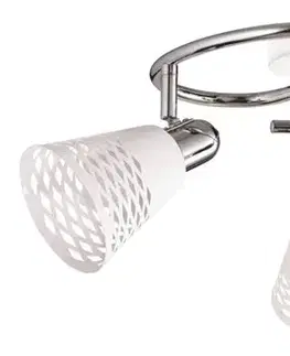 Stropná svetla Špirálová stropná lampa chróm/biela 3x40W E14 Discovery