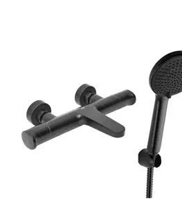 Kúpeľňové batérie Vanová baterie SAT Dark s vanovým setem 150 mm černá matná SATBSDA222CSET1 SATBSDA222CSET1