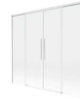 Sprchové dvere MEXEN/S - Rox vaňová zástena 2-krídlová posuvná 190 x 150, transparent, biela 8C9-190-002-20-00