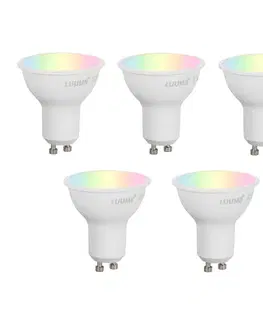 LED osvetlenie Sada 5 inteligentných stmievateľných LED žiaroviek GU10 50mm Opálové 4,7W 400 lm 2700-6500K