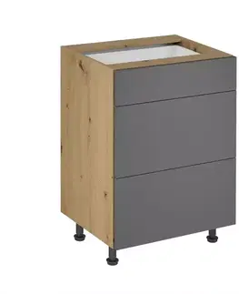 Kuchynské skrinky stojace Skrinka do kuchyne Langen d60s3 push grey