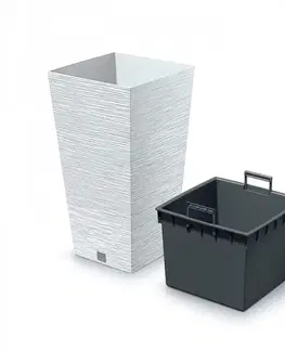 Kvetináče a truhlíky NABBI DFSH240 plastový kvetináč 24 cm biela