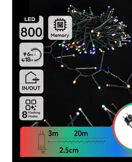 LED osvetlenie  B.V.  - LED vonkajší vianočný reťaz 800xLED/8 funkcií 23m IP44 viacfarebný B103031OA