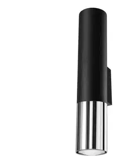 Svietidlá  SL.0938 - Nástenné svietidlo LOOPEZ 2xGU10/10W/230V čierna/chróm SL.0938