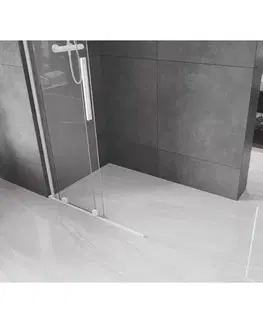 Sprchové dvere MEXEN/S - Velar L Sprchová zástena posuvná Walk-in 100 x 200, transparent 8 mm, biela 871-100-003-03-20