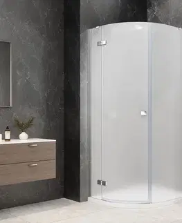 Sprchové dvere POLYSAN - GLOBE CHROME štvrťkruhová sprchová zástena 800x900, matné sklo, ľavá GB2890MLC