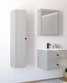 Kúpeľňový nábytok KONDELA Jump 60 kúpeľňová skrinka so zrkadlom kašmír