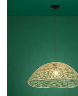 Svietidlá Eglo 390236 - Luster na lanku SAMBUCONA 1xE27/40W/230V pr. 72 cm bambus 390236