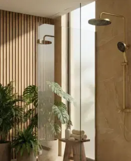 Kúpeľňové batérie REA REA - Sprchový set Lungo Stripe Brush Gold REA-P9490