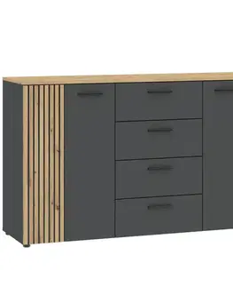 Komody do spálne Komoda Karo Front Antracit/Artisan