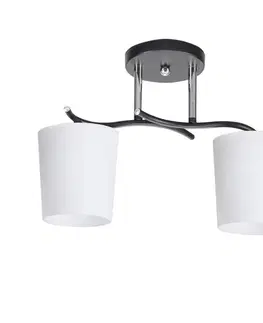 Stropná svetla Stropná lampa Esnyr chróm+čierna 2x40 E27 biele tienidlo
