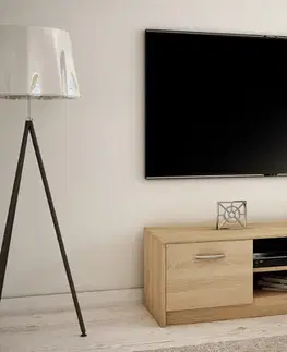 TV stolíky MAREK 027 TV stolík s dvierkami a policami, dub sonoma