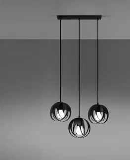 Lampy do obývačky Luster Tulos 3L A-1089 čierna