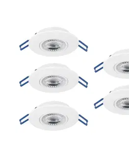 Svietidlá Eglo 300185 - Sada 5× LED zapustených stropných svietidiel GEDREZ LED/4,9W/230V pr. 9 cm, biela 300185