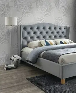 Postele Signal Manželská posteľ ASPEN VELVET | svetlosivá 180 x 200 cm