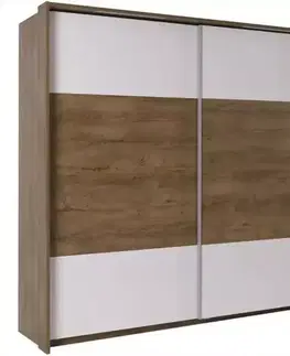 Šatníkové skrine Skrinka Latika dub lefkas burgund/biela 230 cm