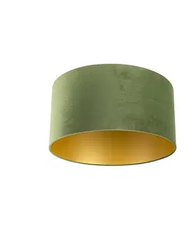 Tienidlo na lampu Zamatové tienidlo na lampu zelené 50/50/25 so zlatým interiérom