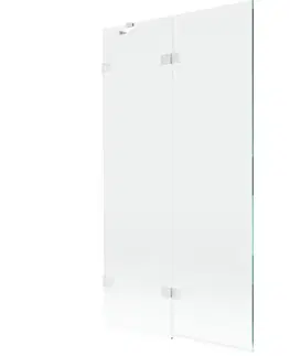 Sprchové dvere MEXEN/S - Lunar vaňová zástena 2-krídlová ľavá 100 x 150, transparent, biela 897-100-100-20-00-L