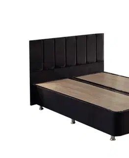 Postele Rám manželskej postele s čelom Ela Double - Black (180 x 200)