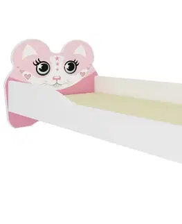 Postele NABBI Pinkie detská posteľ s matracom 80x160 cm biela / ružová