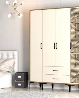 Šatňové skrine Šatníková skriňa Kumsal STP - Walnut, Cream