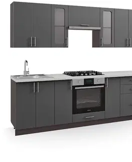 Kuchynské linky FIJONA kuchynská linka 240, kremenec/wenge