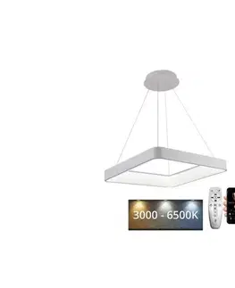 Svietidlá  LED Stmievateľný luster na lanku LED/55W/230V 3000-6500K biela + diaľkové ovládanie J4377/W