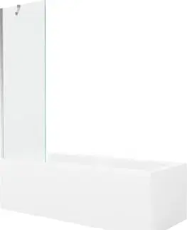 Sprchové dvere MEXEN/S - Cubik obdĺžniková vaňa 170 x 70 cm s panelom + vaňová zástena 60, transparent, chróm 550317070X9506000001