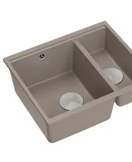 Kuchynské drezy Quadron Quadron - Granitový drez Logan 150 Beige Zlaty HCQL5646U4-G1_U