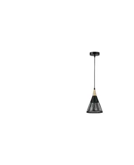 Svietidlá  Luster na lanku HIRA 1xE27/60W/230V pr. 18 cm čierna ZS HIRA BLACK