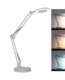 Lampy BRILAGI - LED Stmievateľná stolná lampa s lupou LED/12W/5V 3000/4200/6000K biela BRI008