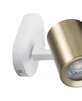 Svietidlá  38964 - Nástenné bodové svietidlo LAURIN 1xGU10/10W/230V mosadz/biela 38964