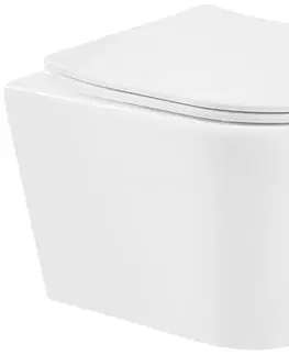 Záchody MEXEN/S - Rico Závesná WC misa Rimless vrátane sedátka s slow-slim, Duroplast, biela 30720300