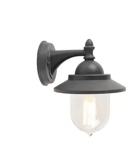 Vonkajšie nástenné svietidlá Romantická vonkajšia nástenná lampa tmavo šedá - Oxford
