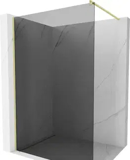 Sprchové dvere MEXEN/S - Kioto Sprchová zástena WALK-IN 70 x 200, grafit 8 mm, zlatá kartáčovaná 800-070-101-55-40