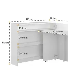 Detské stoly a stolíky Dig-net nábytok Posuvný stôl Lenart WORK CONCEPT CW-01P | pravá