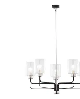 Svietidlá Jupiter 1884 - Luster na tyči CERES 5xE27/15W/230V matný chróm/čierna 1884