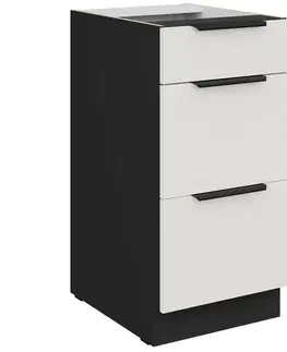 Kuchynské skrinky stojace Kuchynská skrinka Aria-Wh/Bl Anti Fingerprint 40d 3s Bb