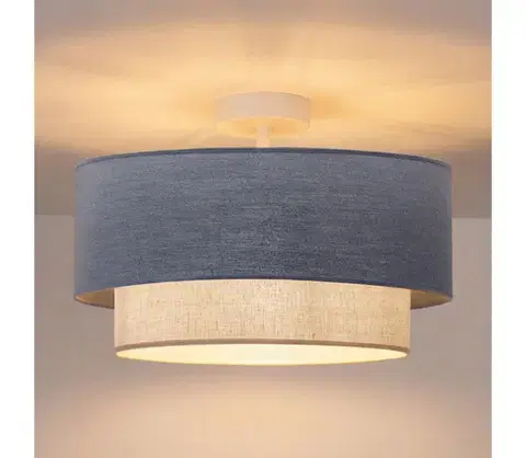 Svietidlá BRILAGI - LED prisadený luster BOHO ECO 1xE27/10W/230V priemer 40 cm modrá/krémová 8590828052418