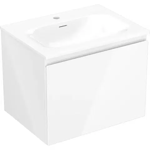 Kúpeľňový nábytok MEXEN/S - Orio kúpeľňová skrinka 60 cm s umývadlom Vela, 1 šuplík, biela lesk 91A10-06047-1-BF00-W23M00