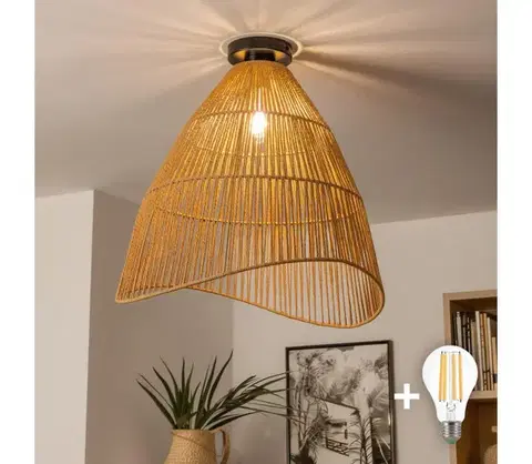 Svietidlá BRILAGI - LED prisadený luster CERIA BOHO 1xE27/40W/230V priemer 70 cm hnedá BG3988+EG781103