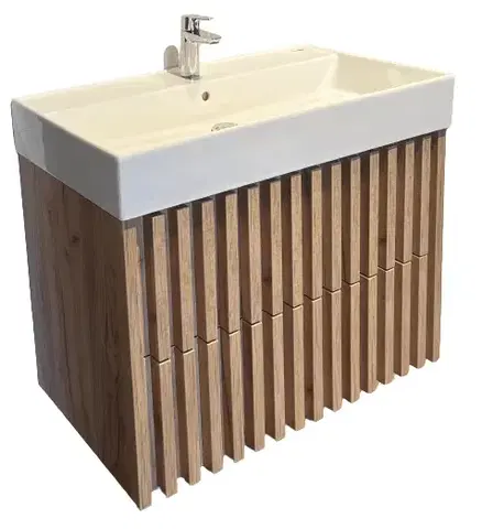 Kúpeľňový nábytok Kúpeľňová skrinka s umývadlom SAT Delano 80x56x46 cm dub mat DELANO80ZDSAT DELANO80ZDSAT