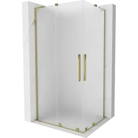 Sprchovacie kúty MEXEN/S - Velar L Duo sprchovací kút, posuvné dvere 100 x 90, dekor, zlato 871-100-090-02-33-50