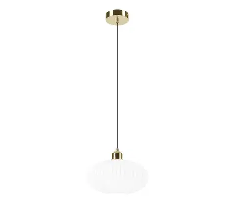 Svietidlá  Luster na lanku HARMA 1xE27/15W/230V pr. 25 cm biela/zlatá LM - 1.257 / C