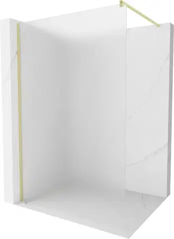 Sprchové dvere MEXEN/S - Kioto Sprchová zástena WALK-IN 70 x 200, dekor 8 mm, zlatá kartáčovaná 800-070-101-55-30