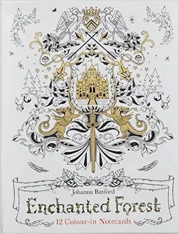 Maľovanky pre dospelých Enchanted Forest - 12 Colour-in Notecard - Johanna Basford