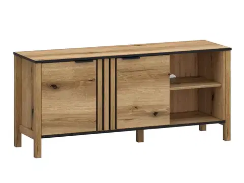 TV stolíky KONDELA Helio 2D tv stolík dub evoke