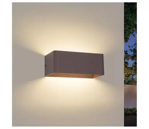 LED osvetlenie BRILAGI - LED Vonkajšie nástenné svietidlo DONNANI LED/7W/230V 20 cm hnedá IP44 BRI761